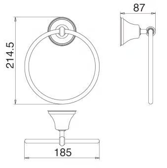 8200 - Metal towel ring by Rubinetterie Treemme - view 3